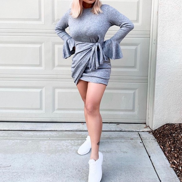 Fashion Nova Dresses & Skirts - Grey bell sleeve dress